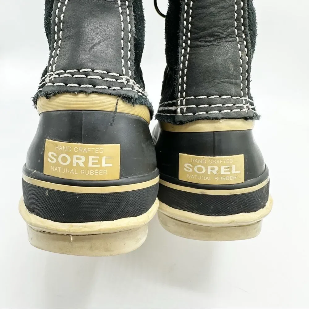 SOREL Black Suede‎ JOAN OF ARTIC Faux Fur Trimmed Snow Boot Sz 8